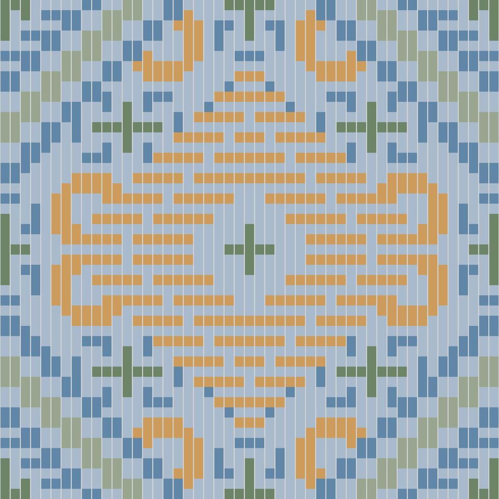 Pixel Art Korean Traditional Pattern Designfolk Embroidery, Aztec Geometric Ornament Print. Design for Carpet, Wallpaper, Clothing, Wrapping, Fabric vector