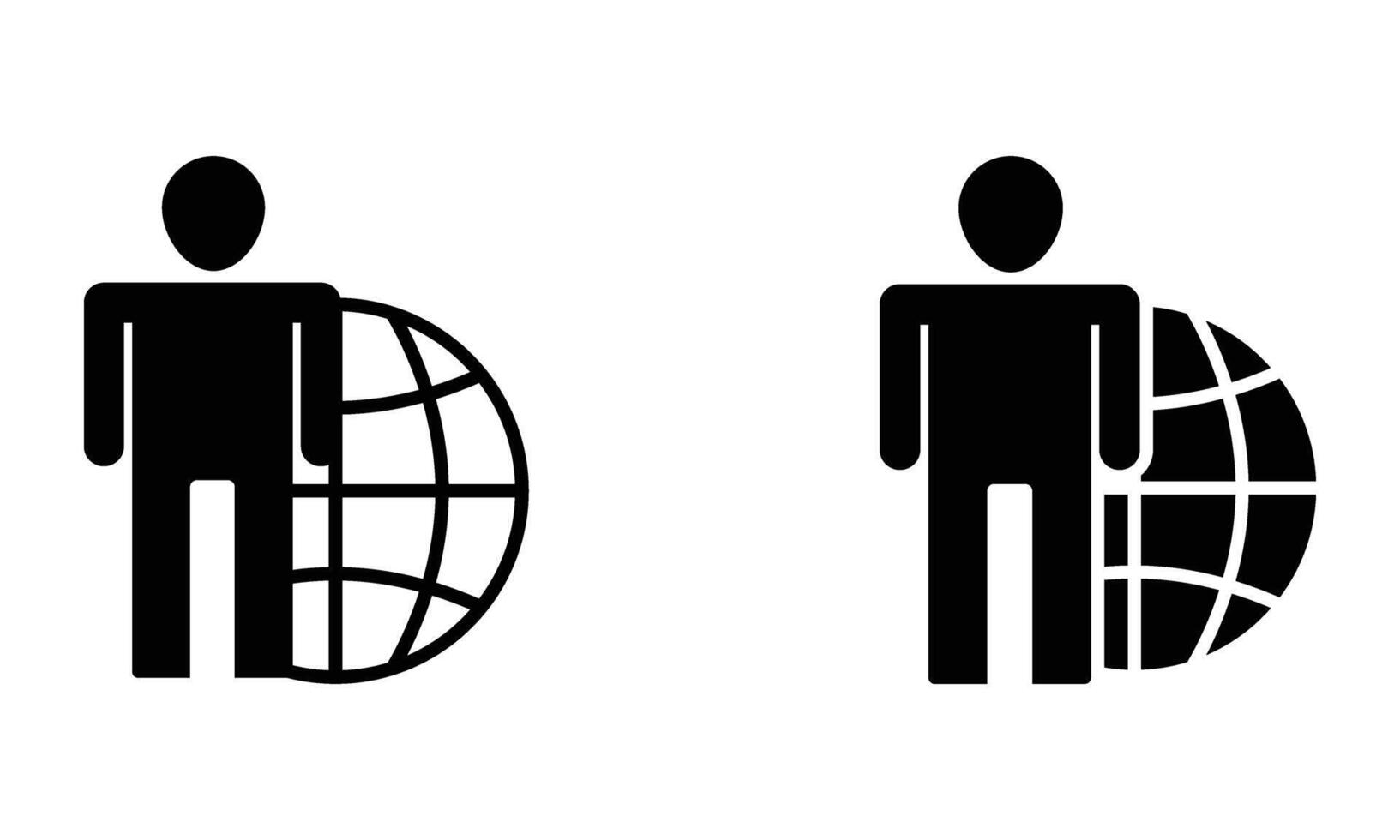 illustration of global business and telemarketing icon vector