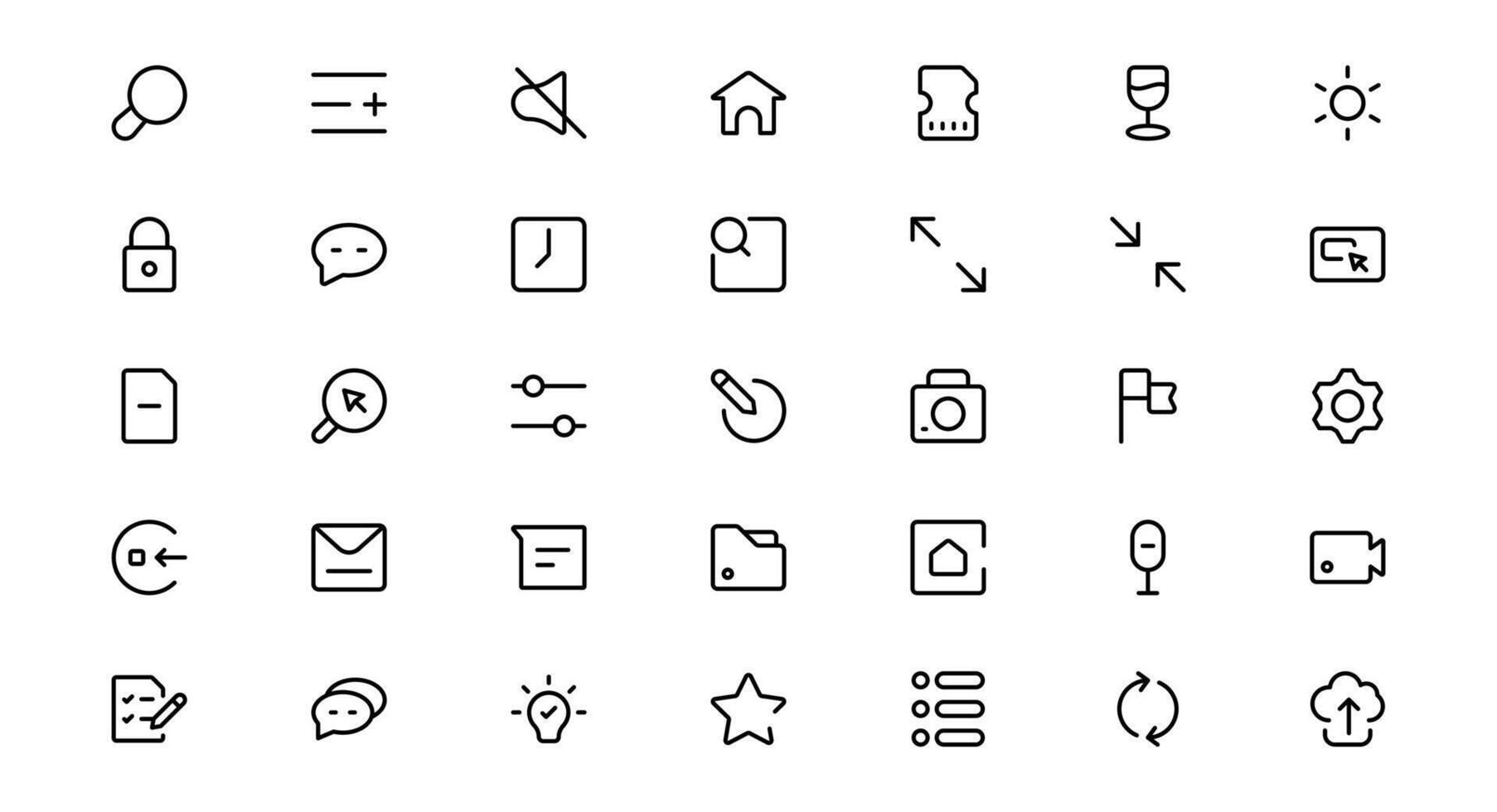UI UX Design Icons set Package Focused on Interface, Navigation, Prototyping, and User Flow Presented in a Minimal, Modern, and High-Quality Format vector