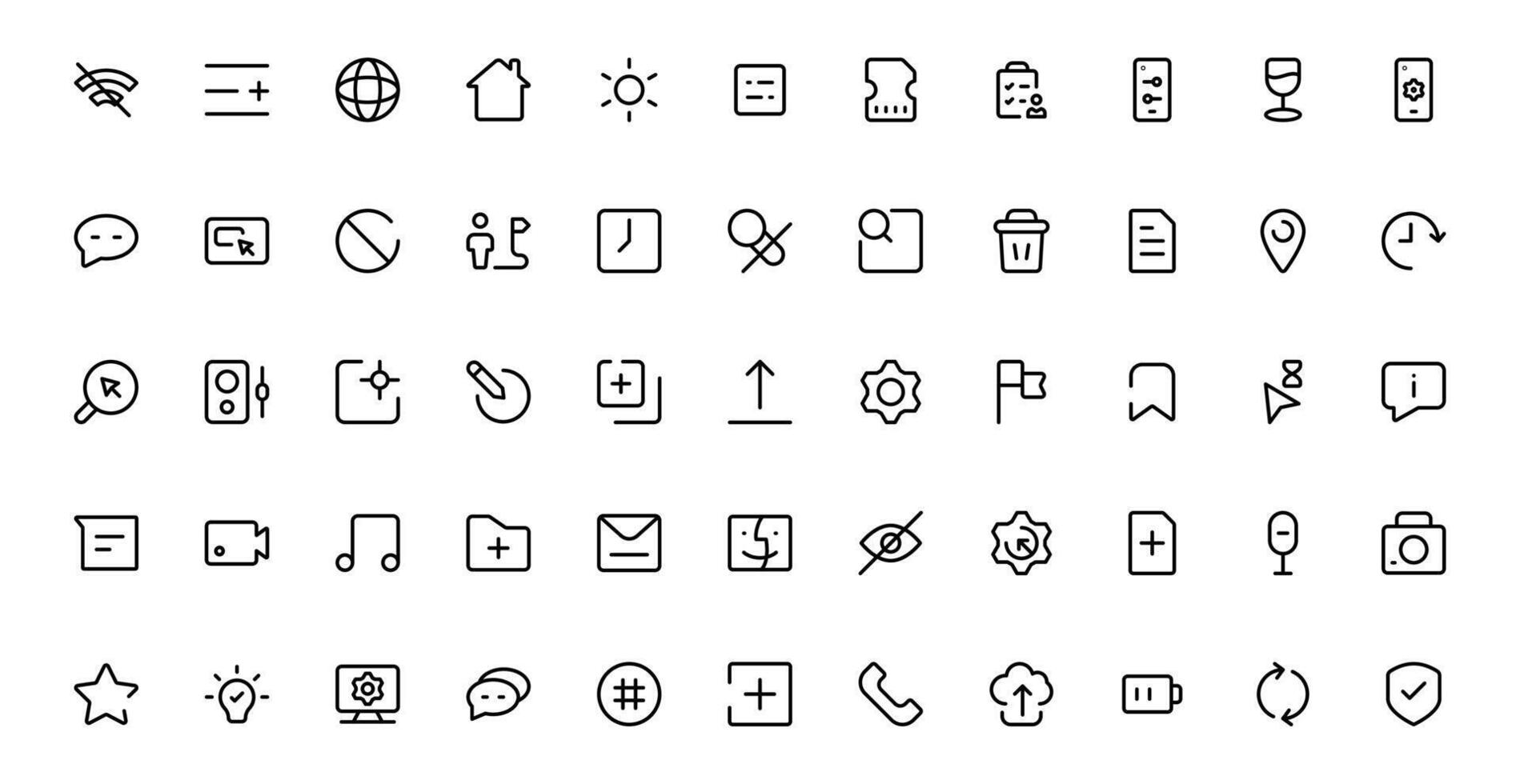 UI UX Design Icons set Focused on Interface, Navigation, Prototyping, and User Flow Presented in a Minimal, Modern, and High-Quality Format vector