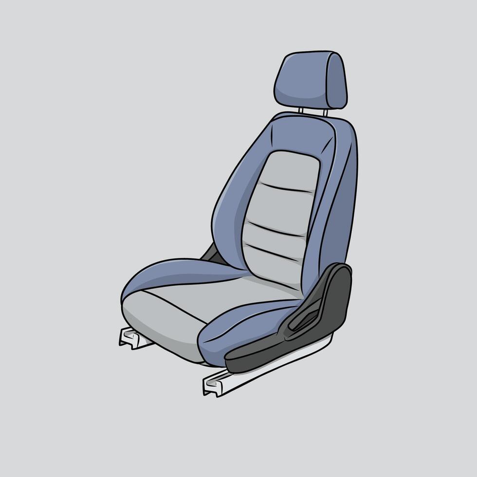 Illustration of a Blue and grey car seat with headrest vector