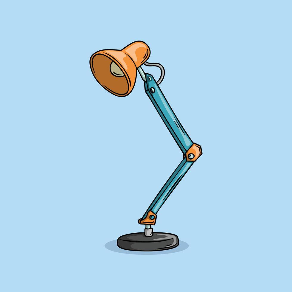Illustration of Orange and Blue Desk Lamp vector
