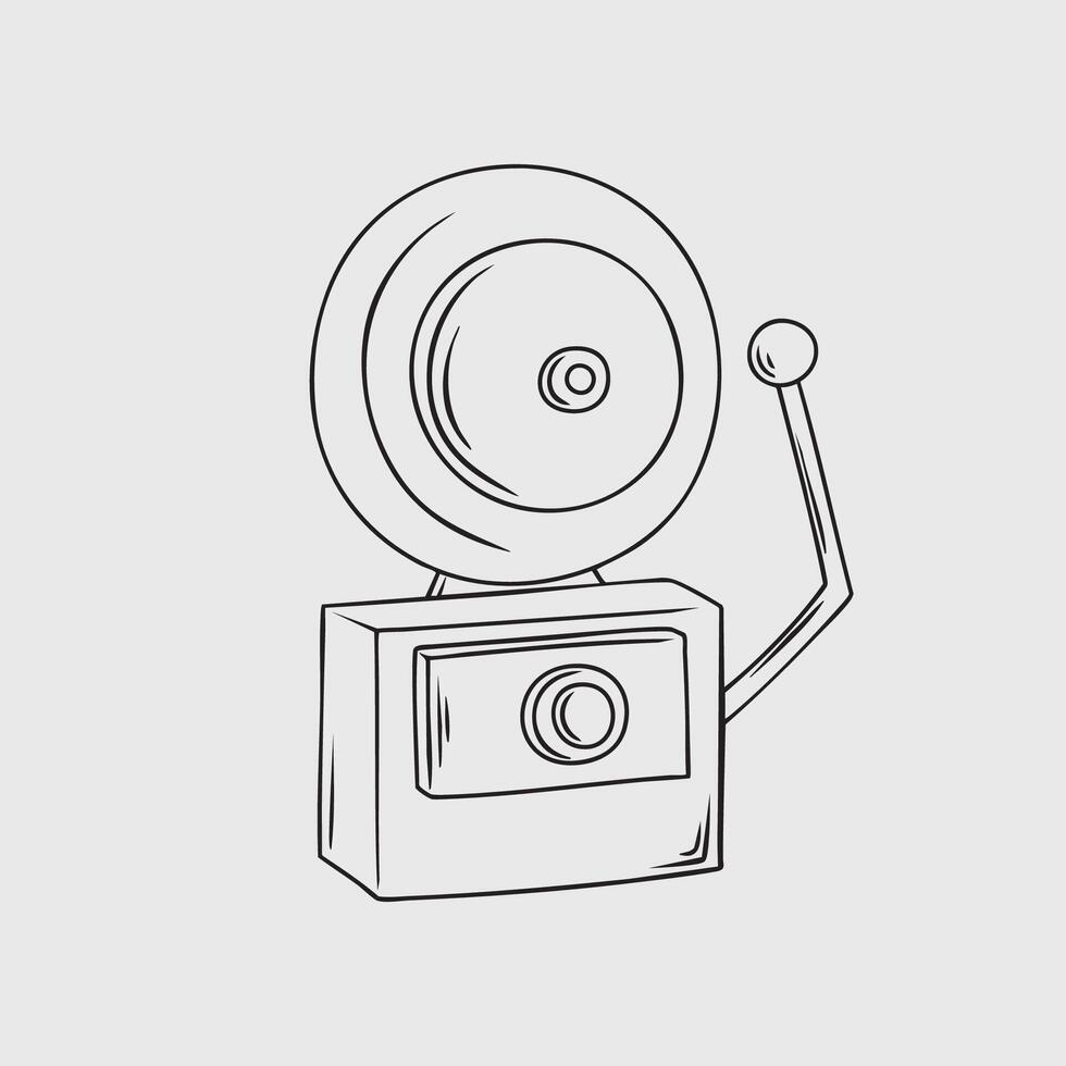Thin Line Illustration of Vintage School Bell vector