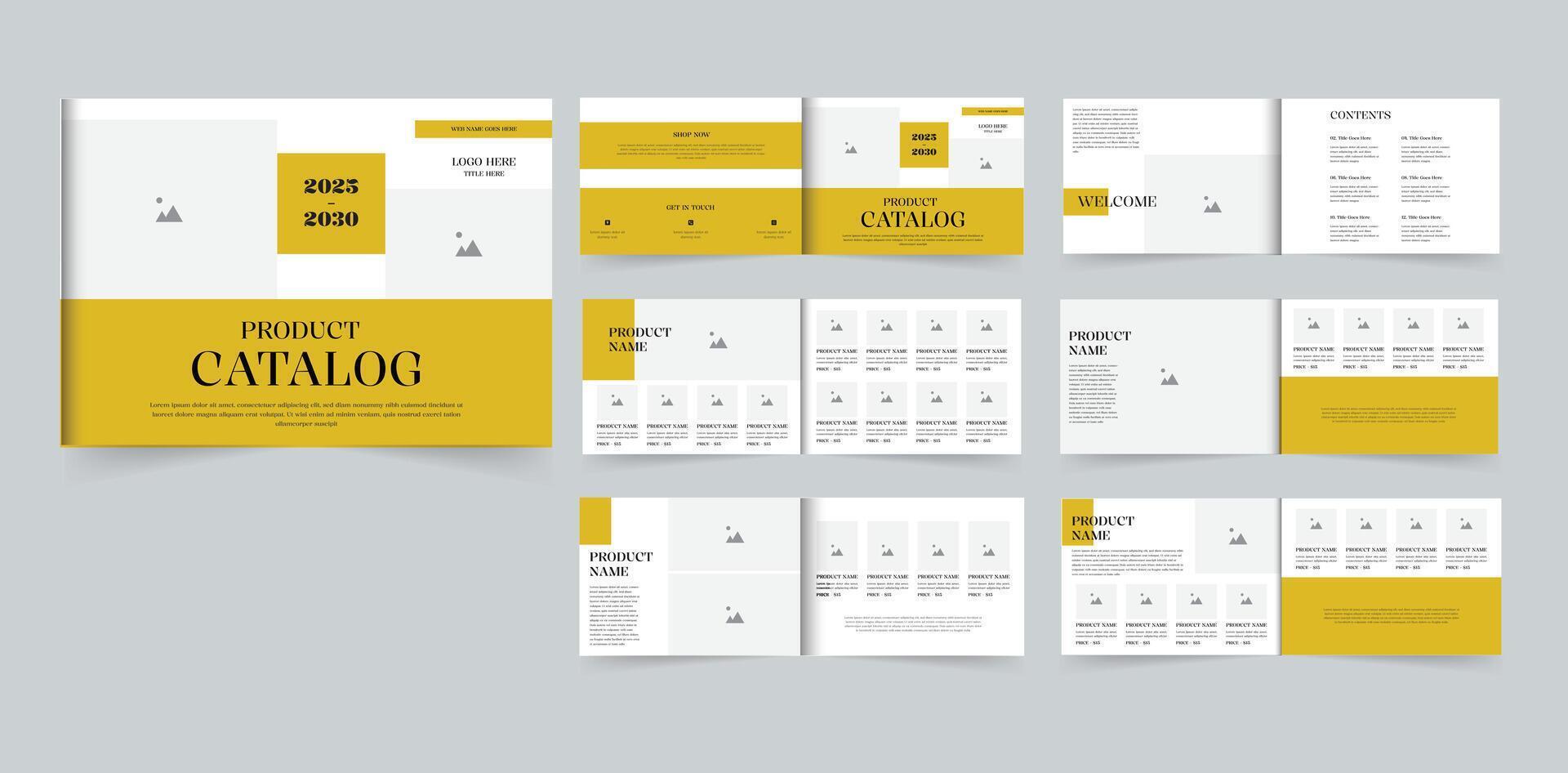 Landscape product catalog design or catalogue layout template vector