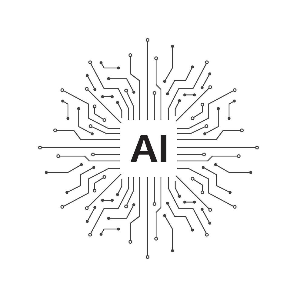 Processor logo flat design icon template vector