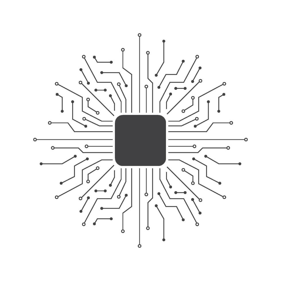 Processor logo template icon illustration vector