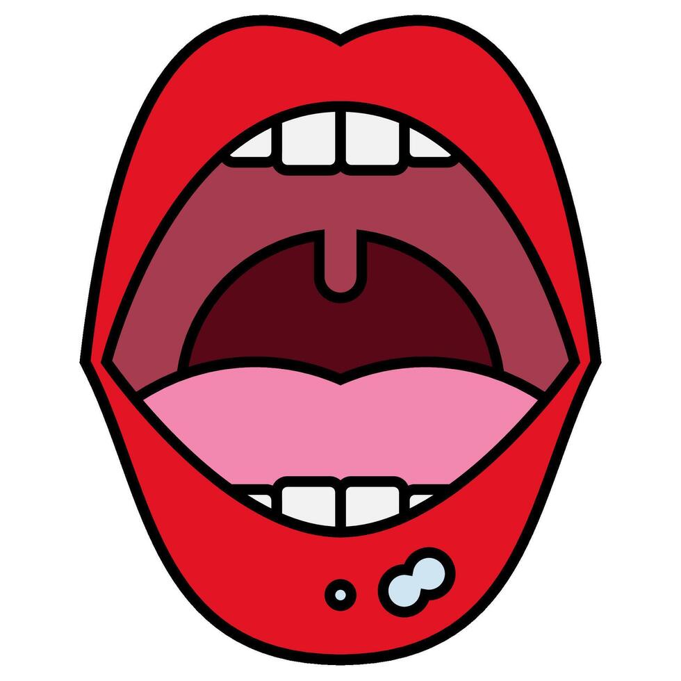 Ulcer filled outline style vector