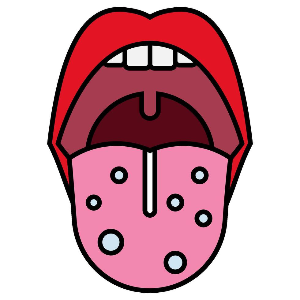 Tongue Infection icon vector