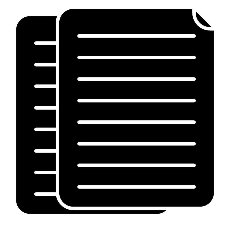 Document Solid icon isolated on white vector