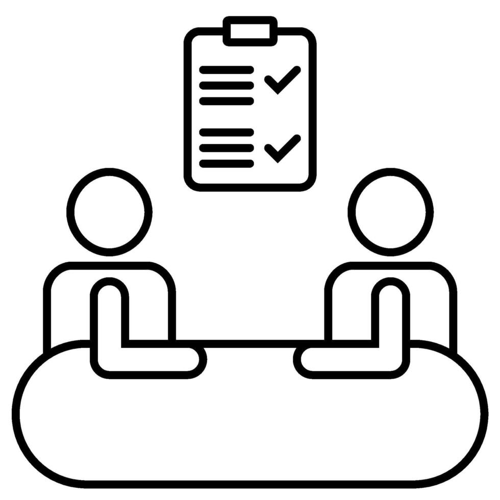 Meeting Recap outline icon isolated on white vector