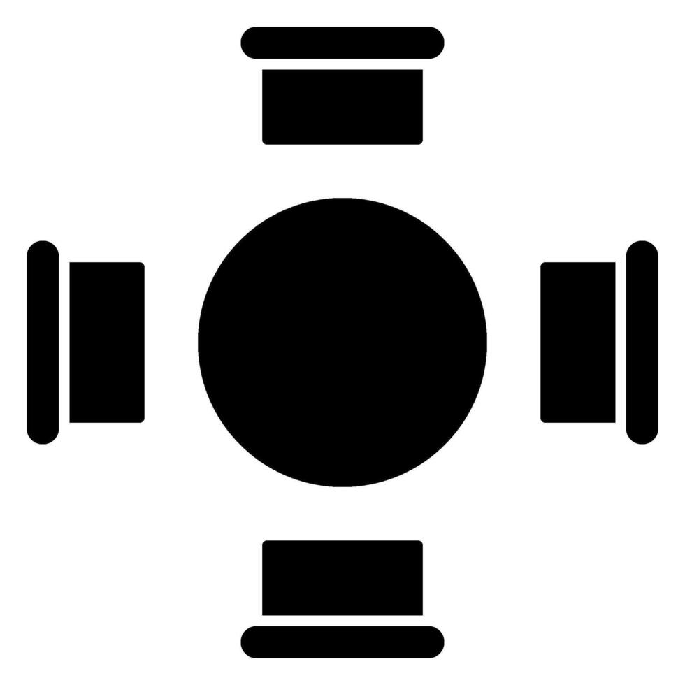 Round Table Solid icon isolated on white vector