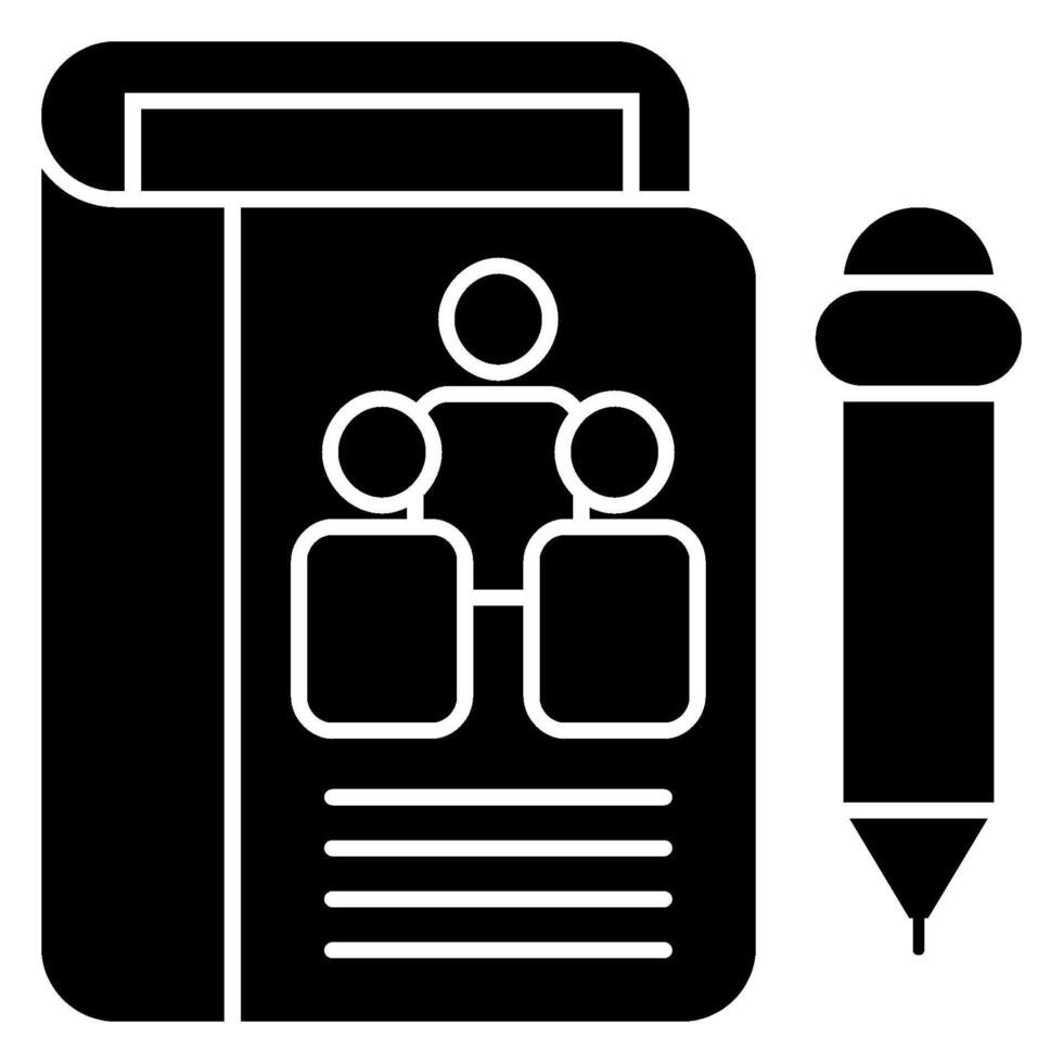 Agenda Solid icon isolated on white vector