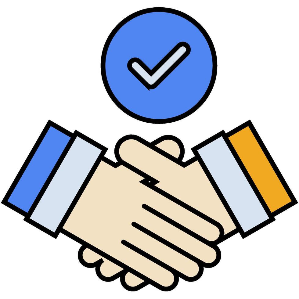 Partnership filled outline vector