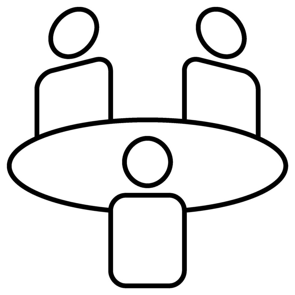 business meeting outline icon isolated on white vector