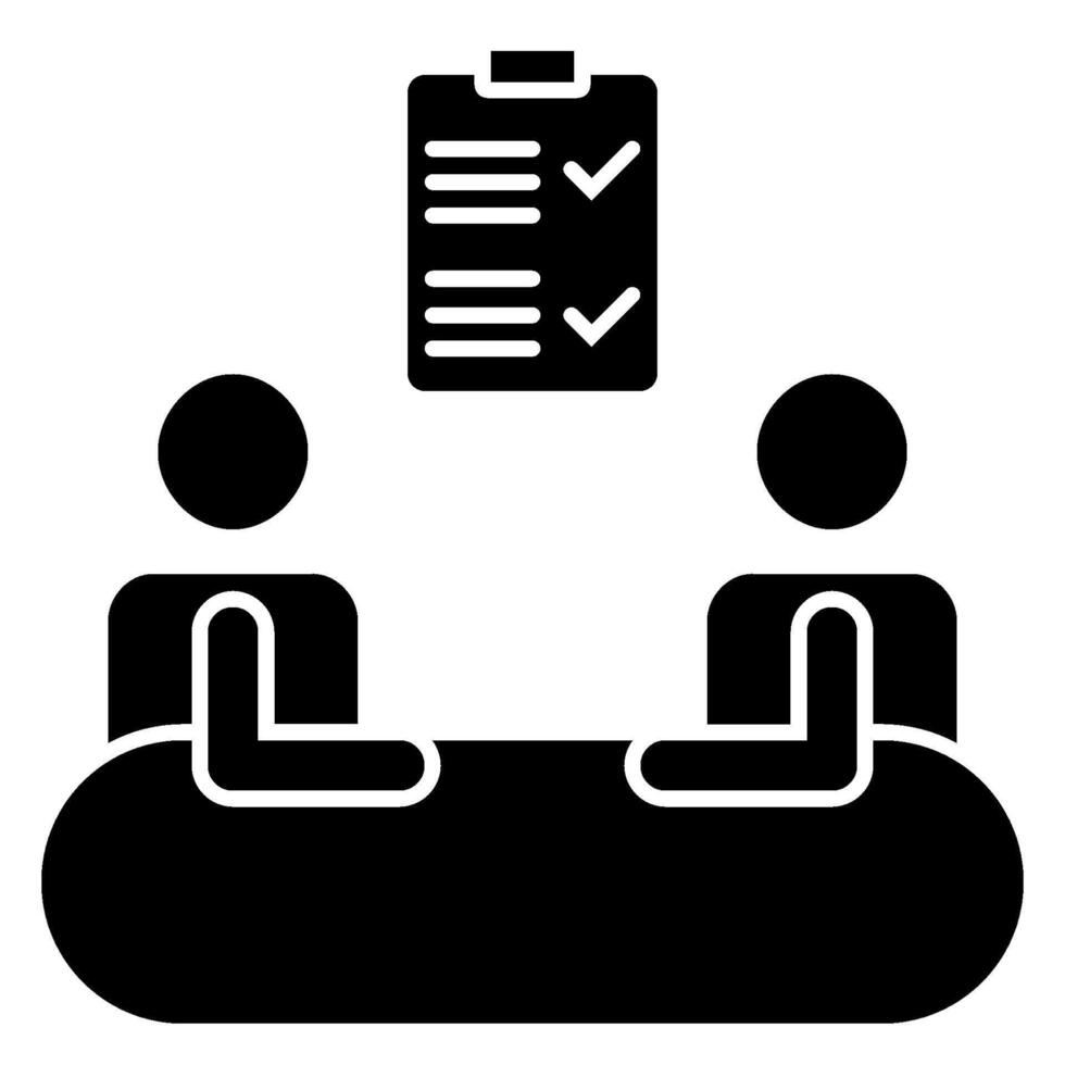 Meeting Recap Solid icon isolated on white vector