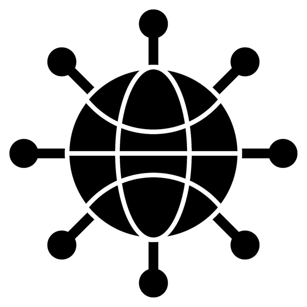 Network Solid icon isolated on white vector