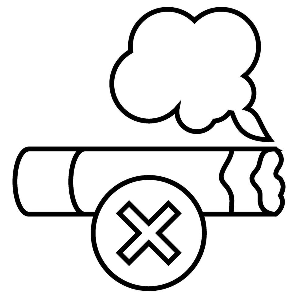 No Smooking outline icon vector