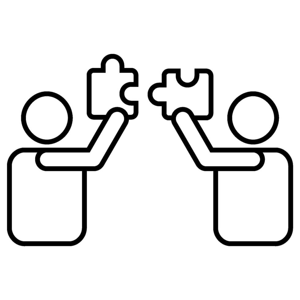 Team Building outline icon isolated on white vector