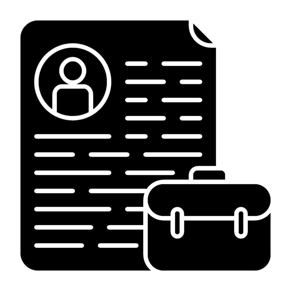 Job Document Solid icon isolated on white vector