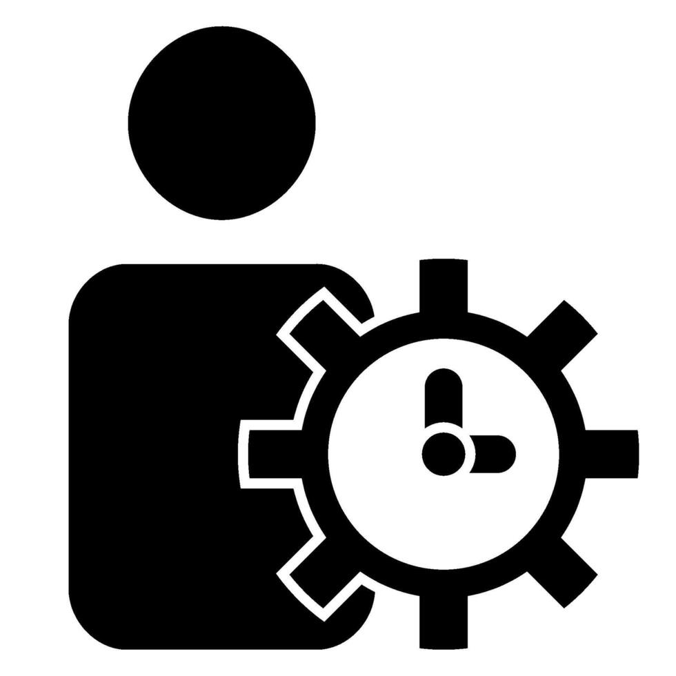 Time Management Solid icon isolated on white vector