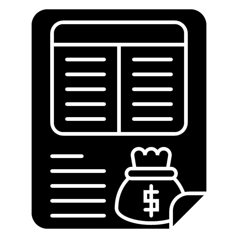 Cost Solid icon isolated on white vector