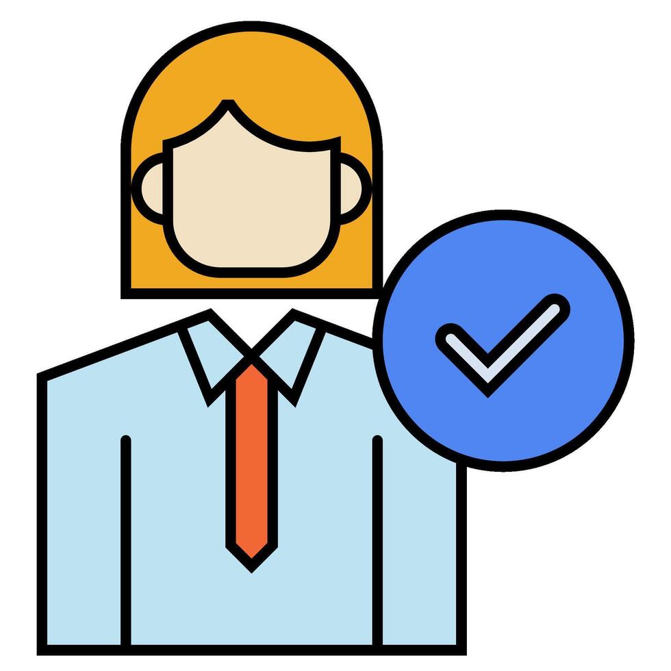 Attendee Female icon isolated on white vector