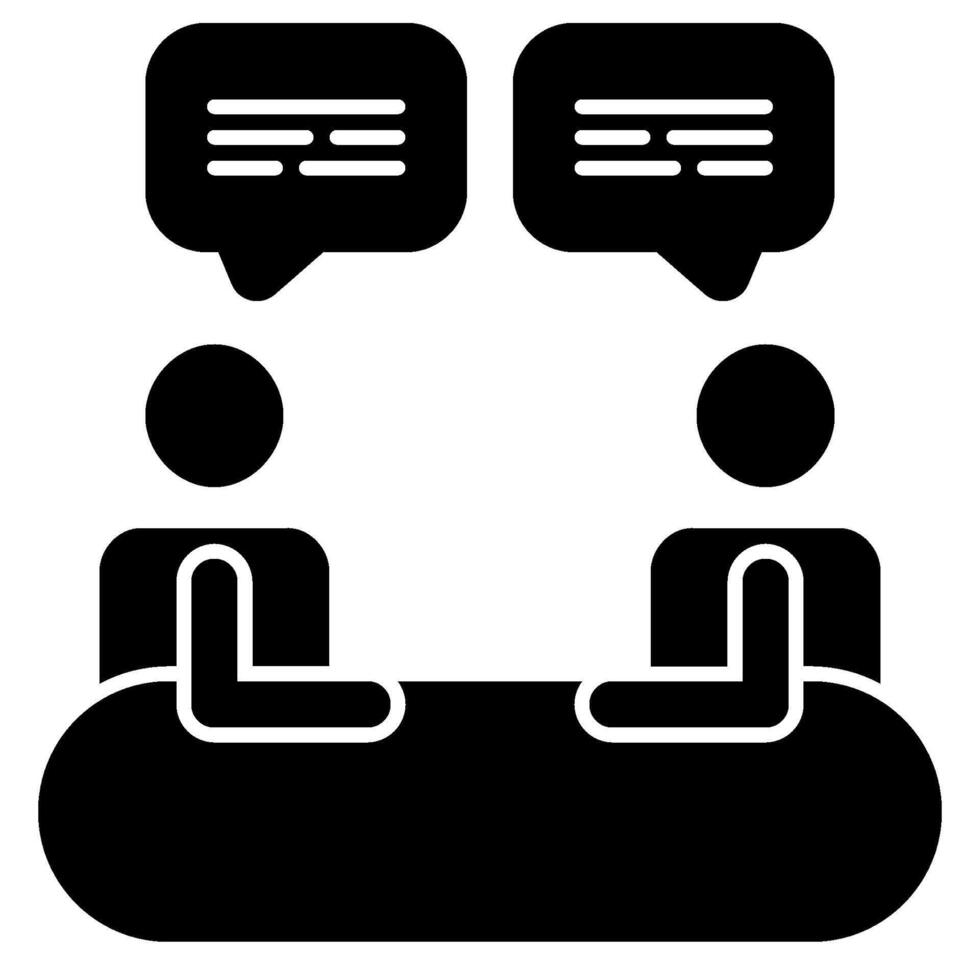 Conversation Solid icon isolated on white vector