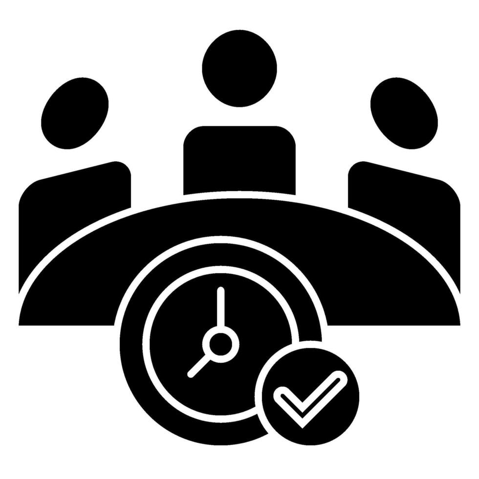 Meeting End Solid icon isolated on white vector