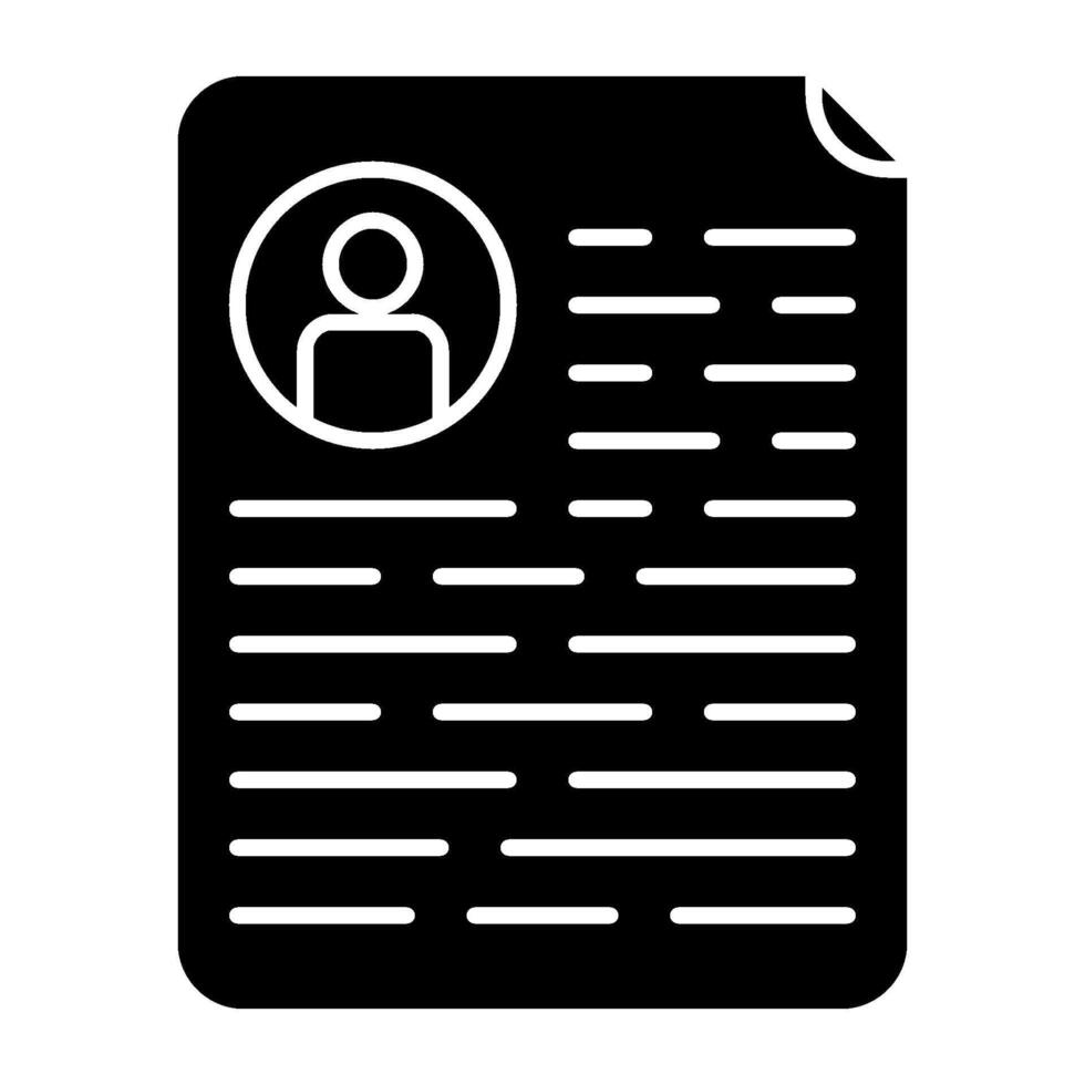 CV Solid icon isolated on white vector