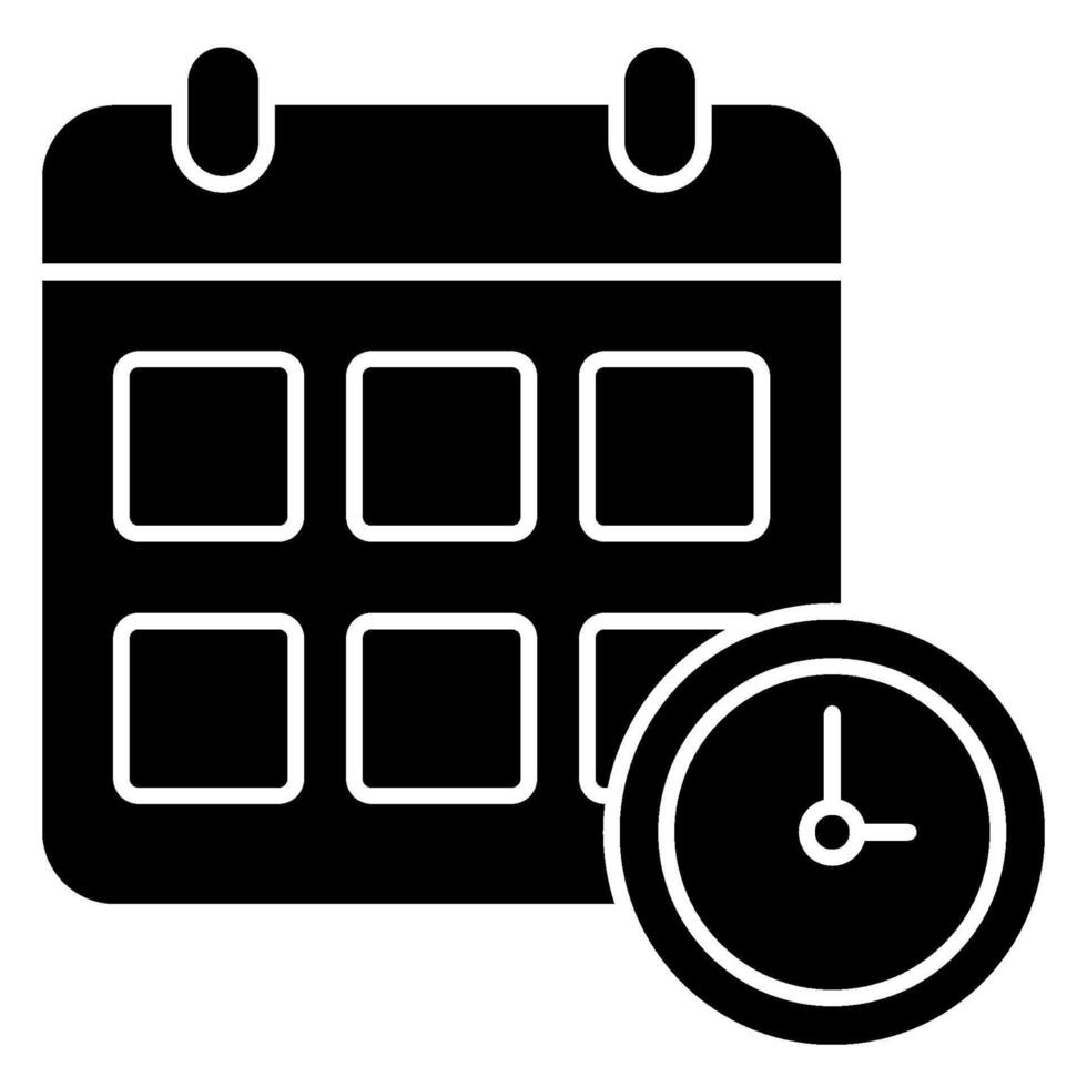Schedule Solid icon isolated on white vector