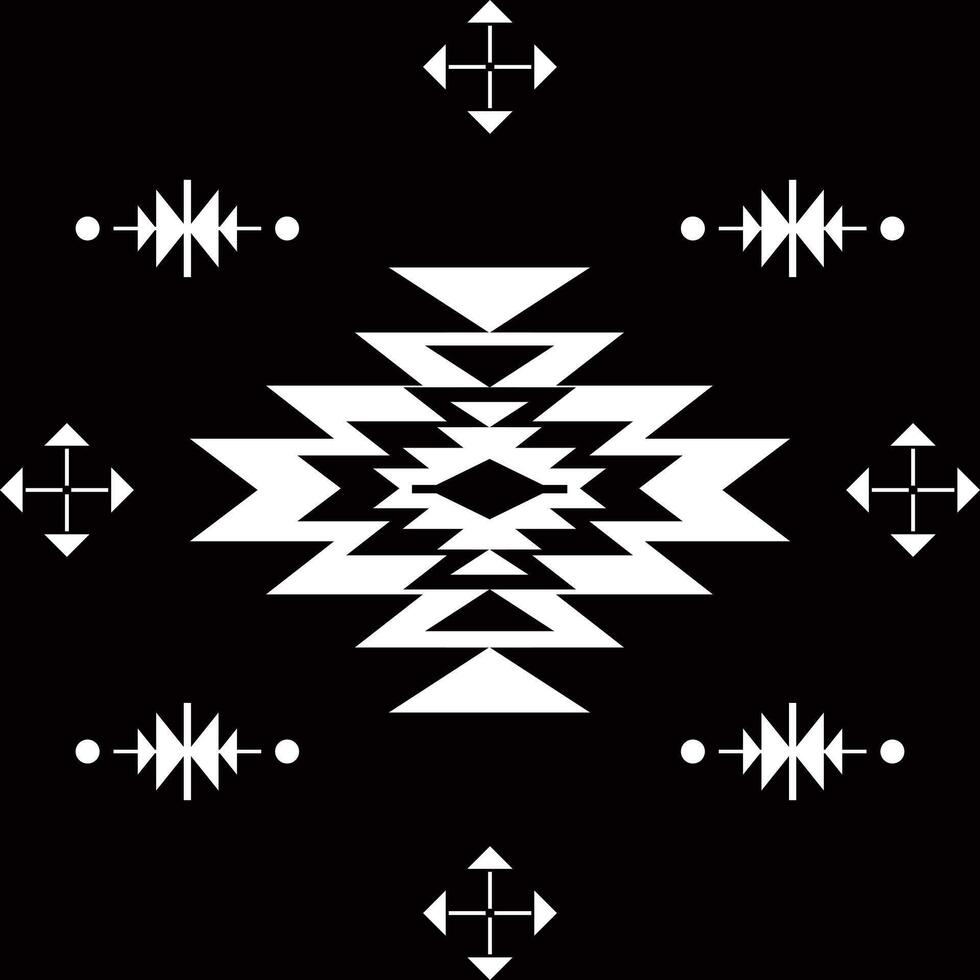 Black and white Navajo pattern. vector