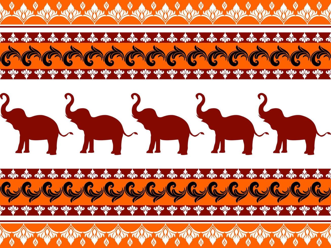 Elephant Thai pattern. Elephant Thai pattern can be used in fabric design for clothing, textile, wrapping, pant, background, wallpaper, shirt vector