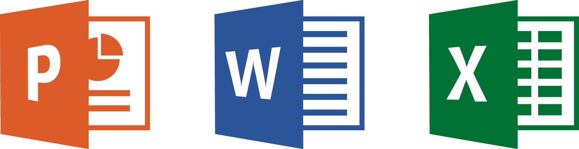 Microsoft Office Suite Icons set of Excel vector