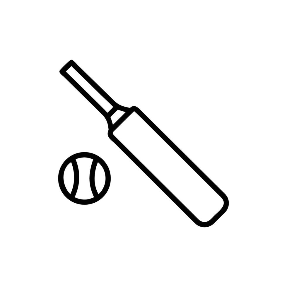 Cricket Bat and Ball Icon Outline vector