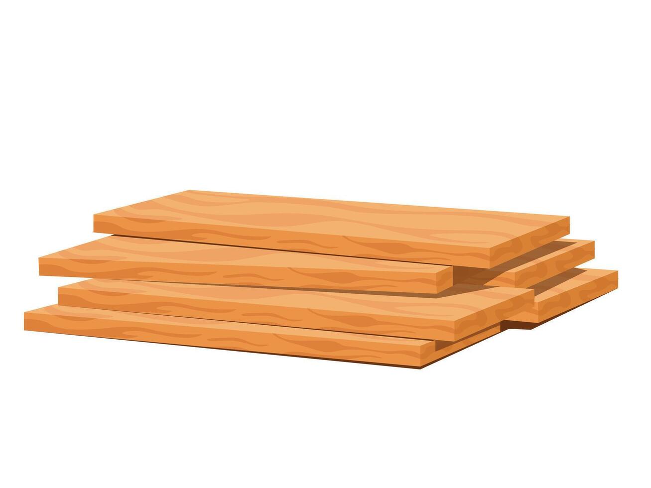 Stack of wooden boards, wood boards for building construction vector