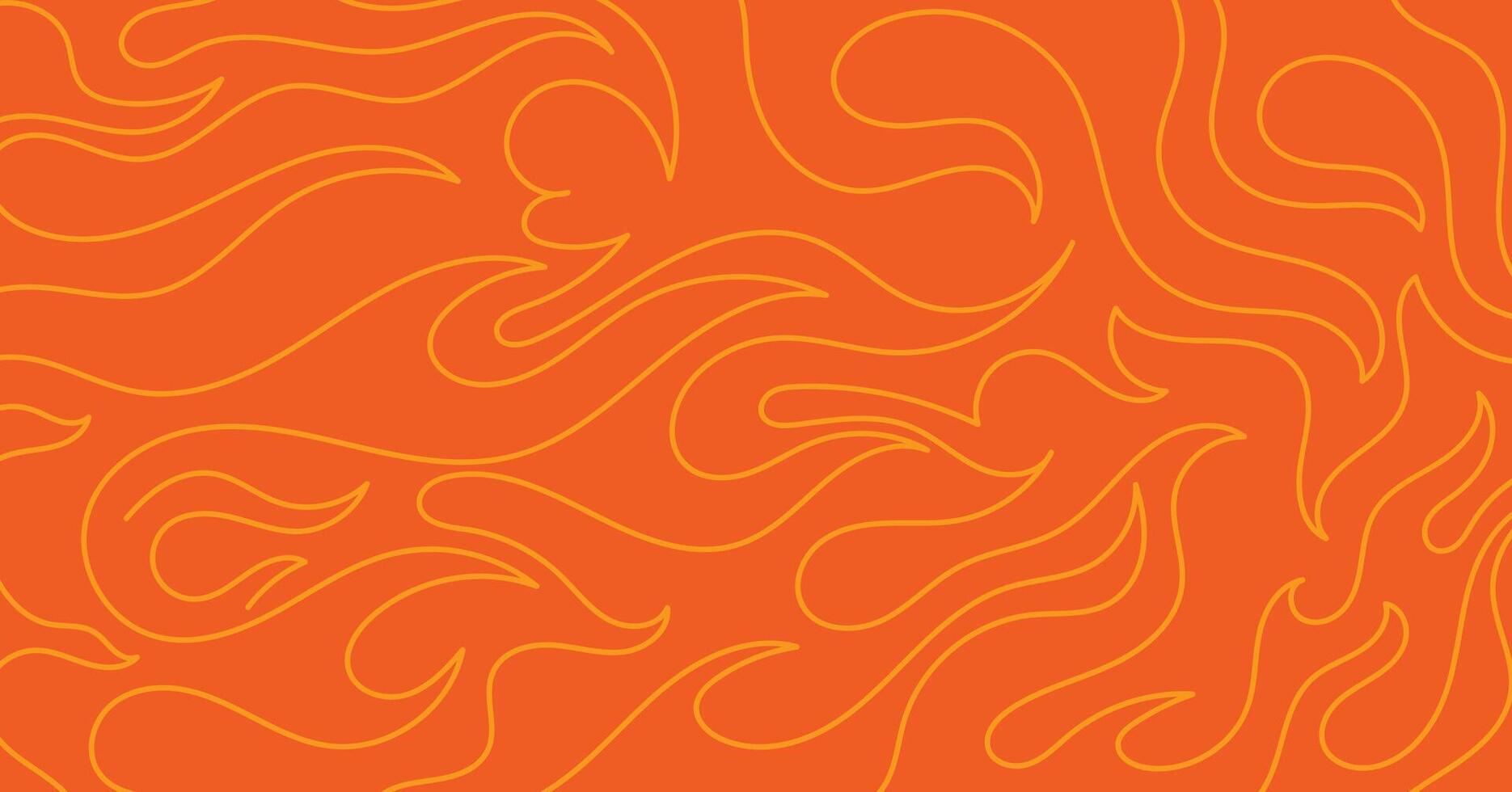 Flame lines background, fire outline style vector