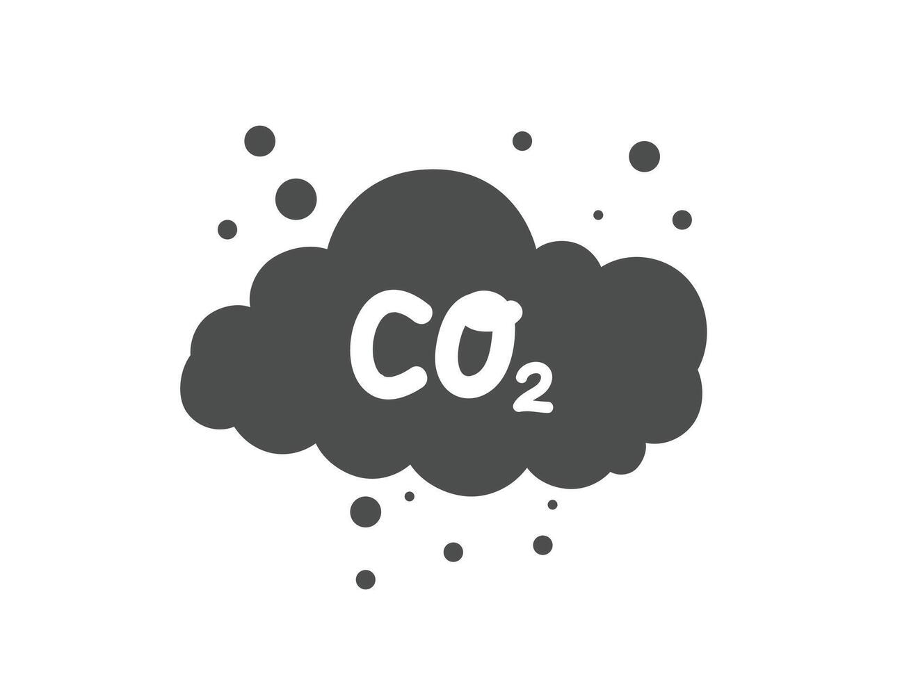 CO2 emission cloud icon, carbon dioxide emits symbol, smoke pollution vector
