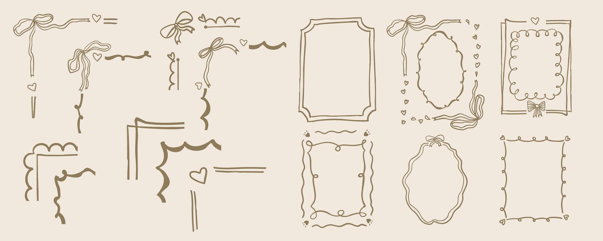 wavy frame border for birthday, wedding , kid invitation design vector
