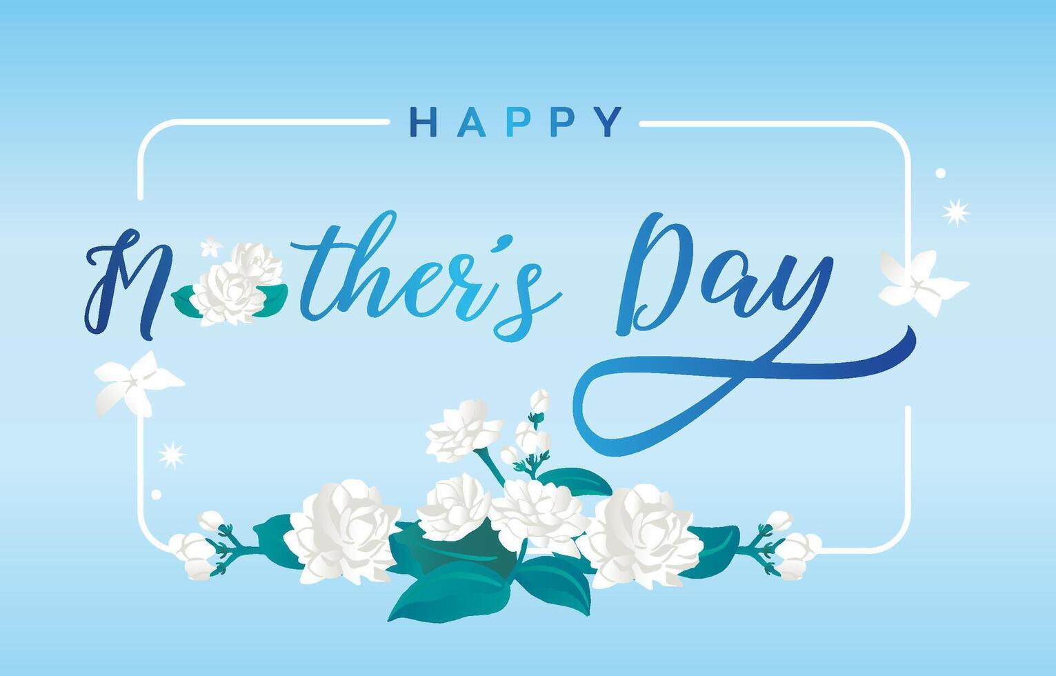 Happy mother day banner with Jasmine flower for horizontal design vector