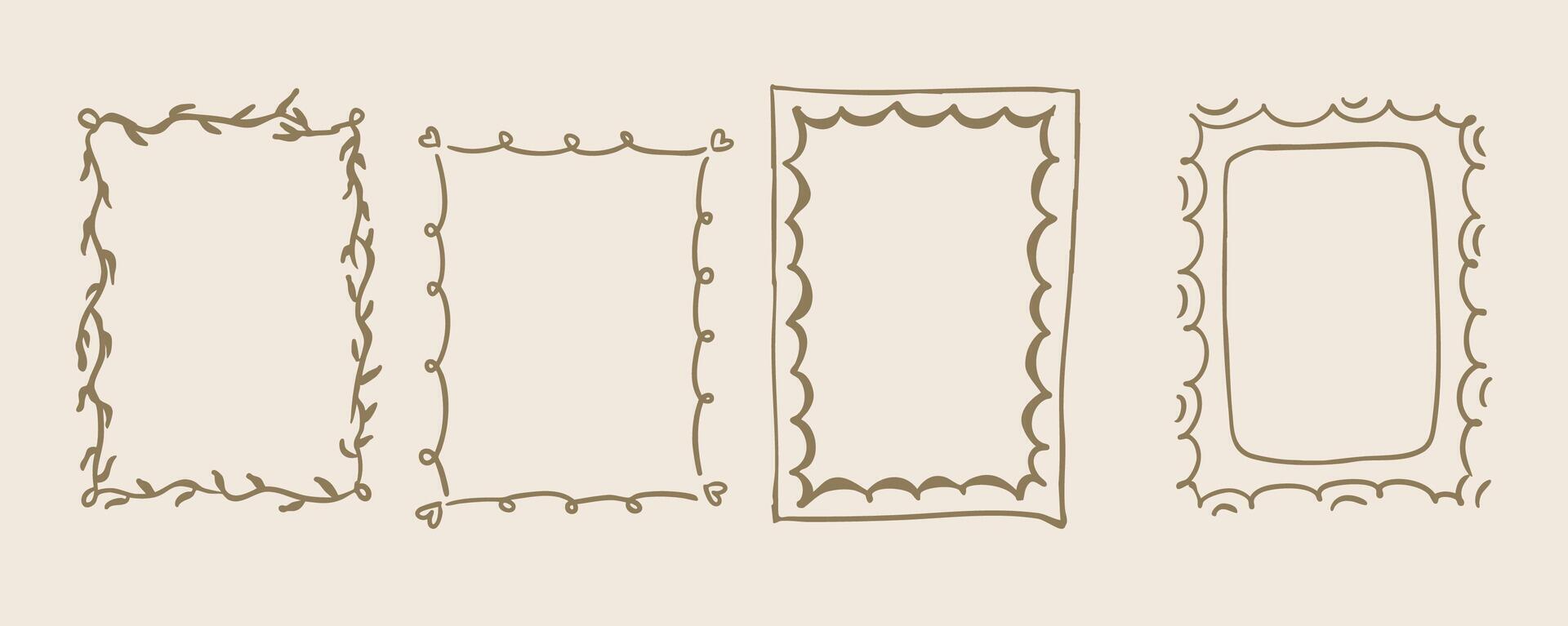 Wavy frame border for wedding , kid invitation design vector