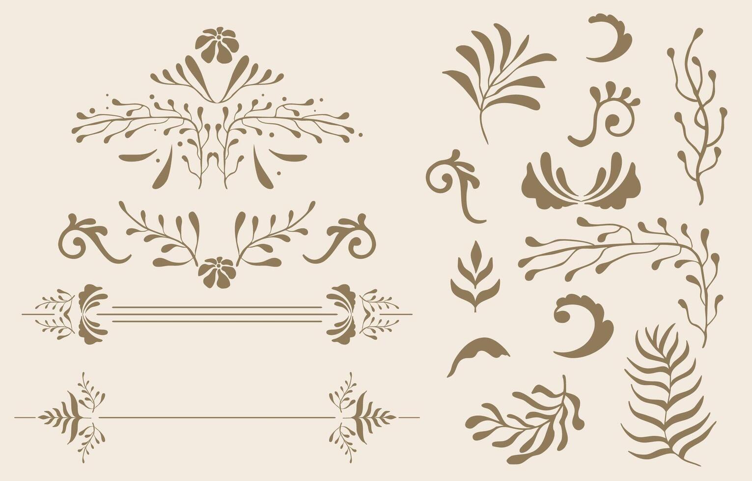 Flower border element object in wavy vector