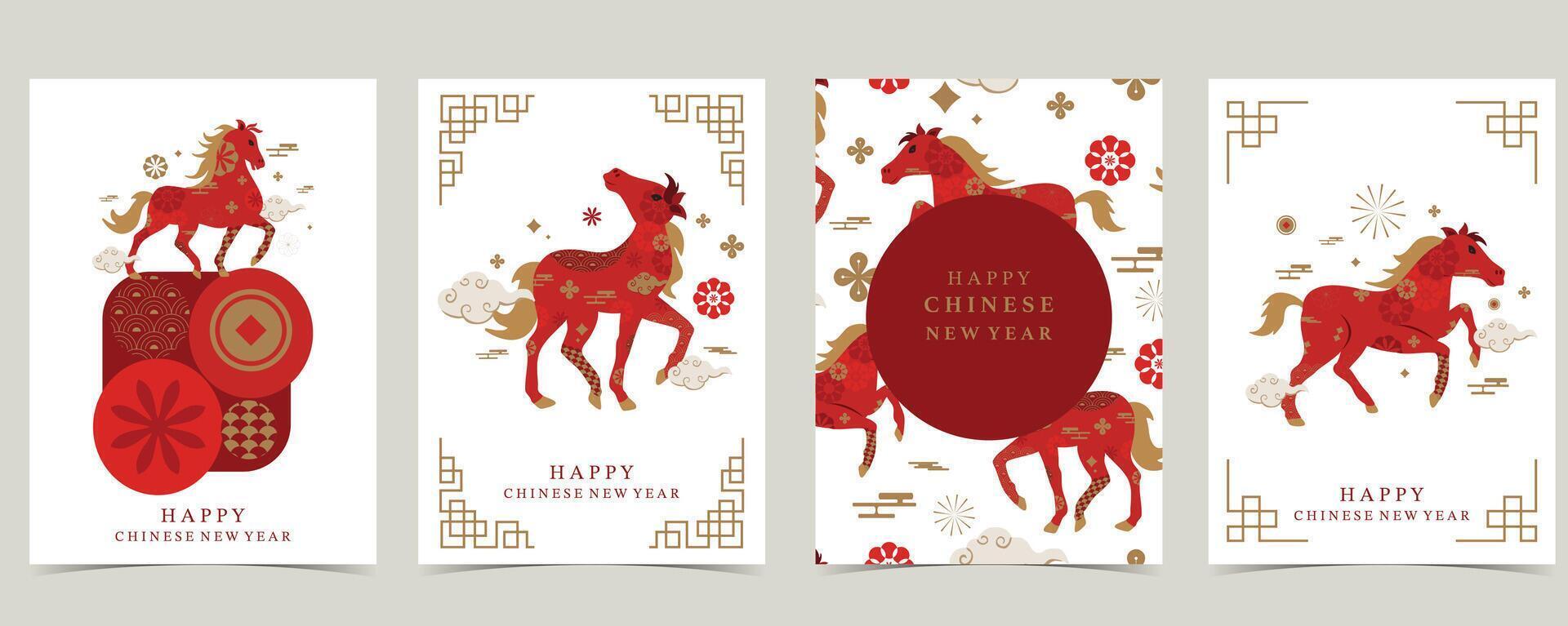 Chinese New Year horse illustrations vector