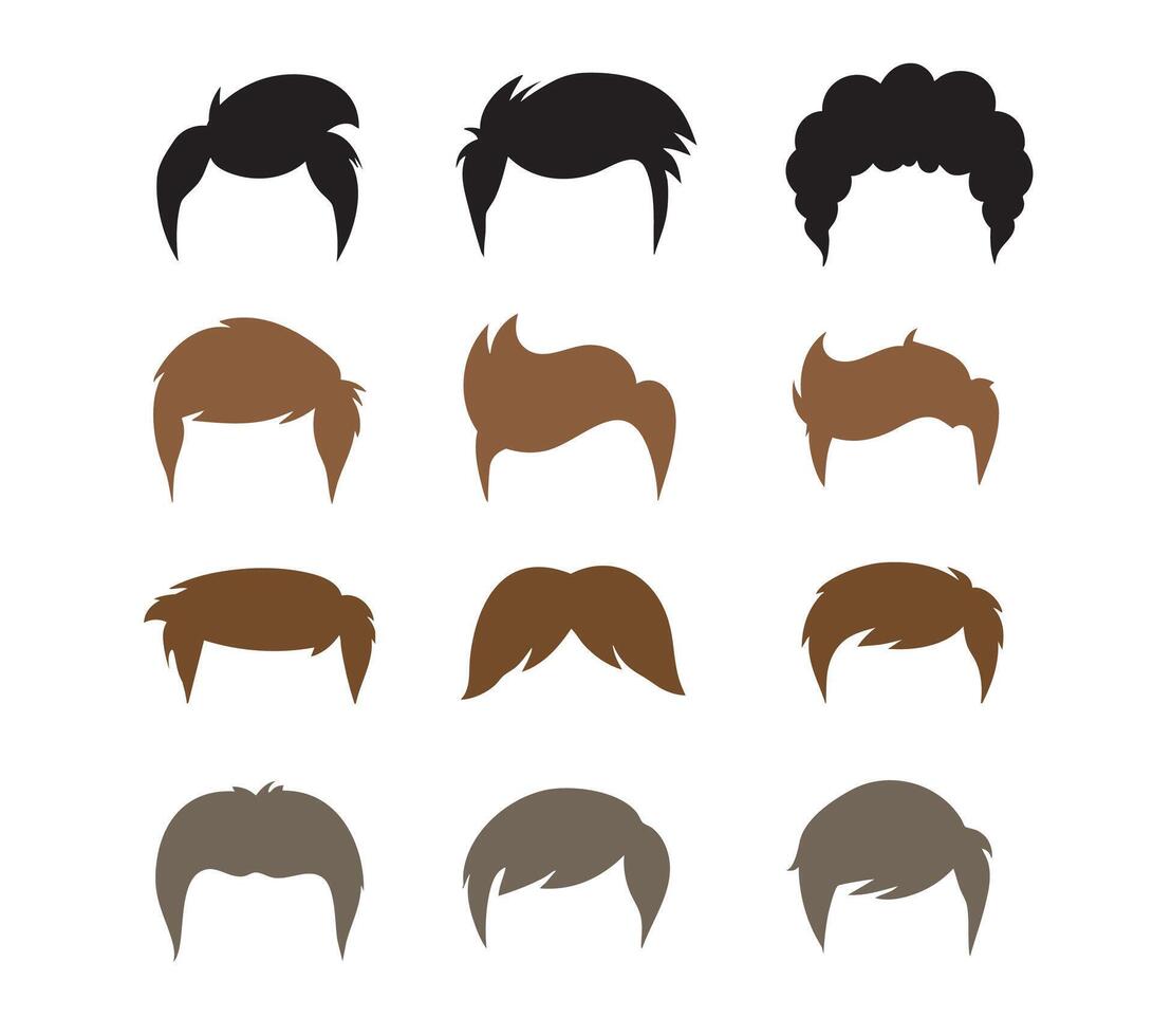 Male Hair Style Set vector