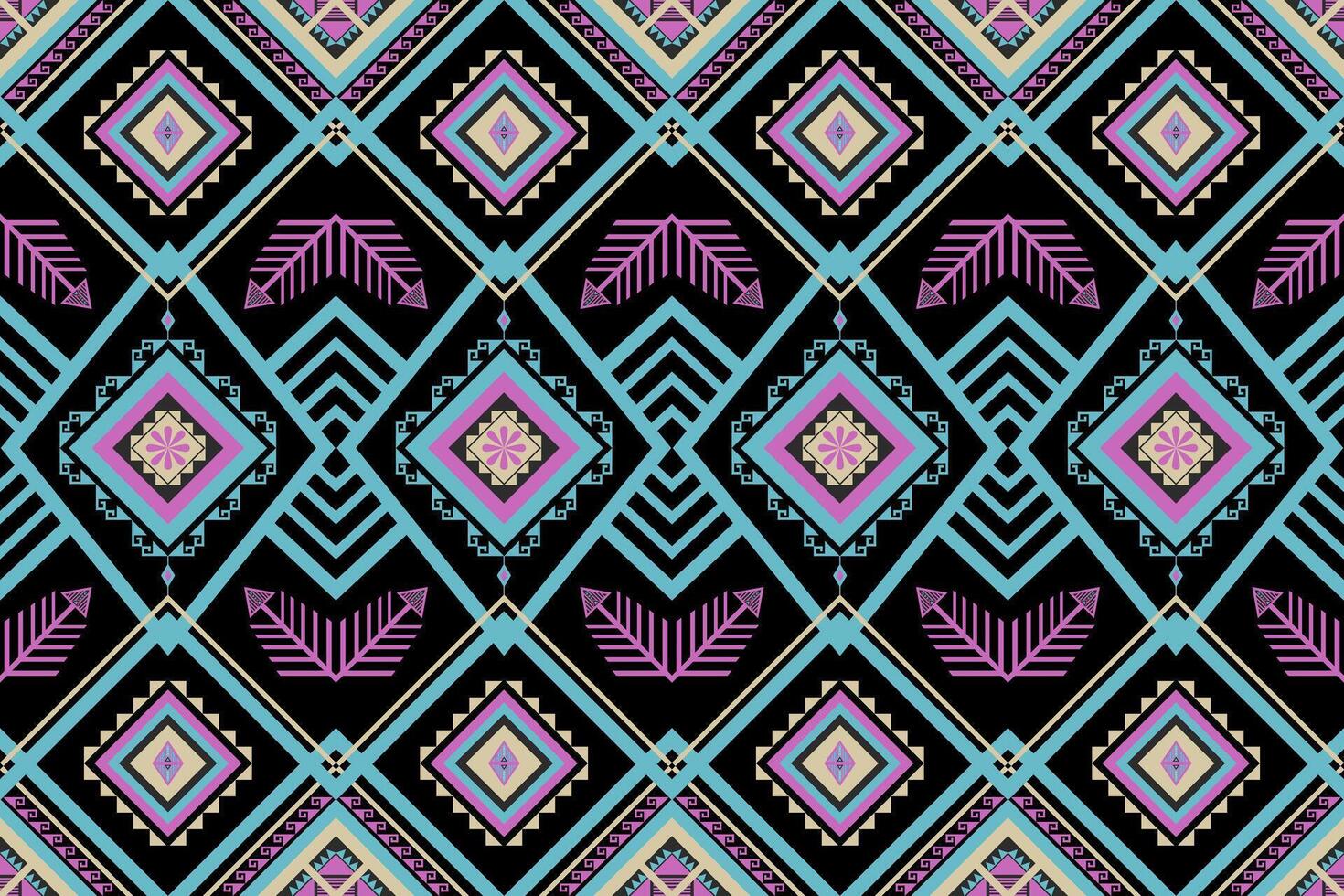 Colorful geometric pattern on black background vector