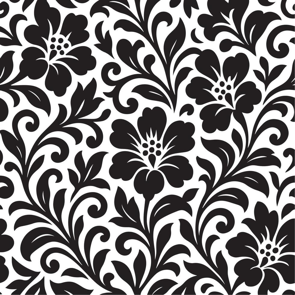 Seamless floral pattern with vintage decorative design and ornamental flower background vector