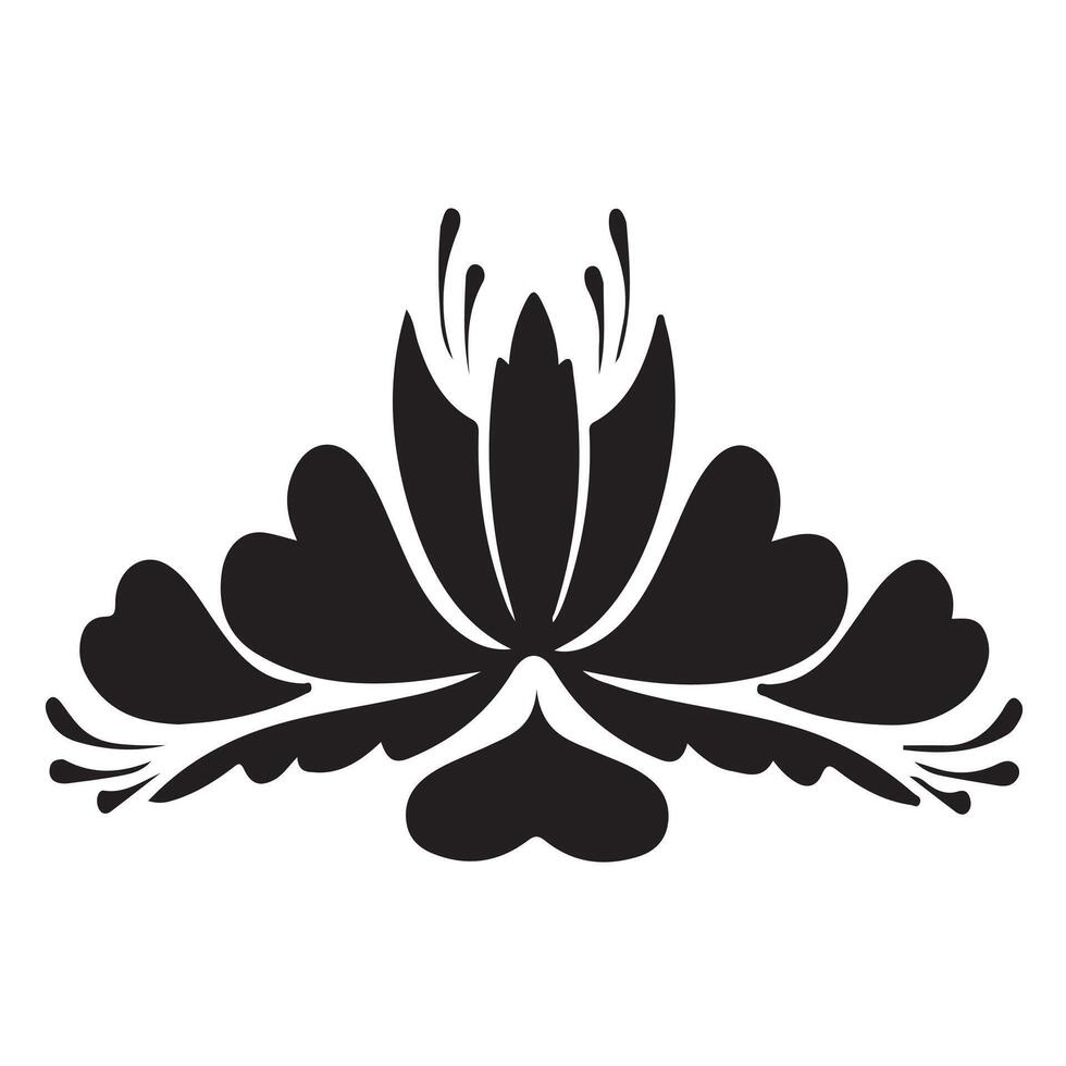 Black and white abstract flower illustration design vector