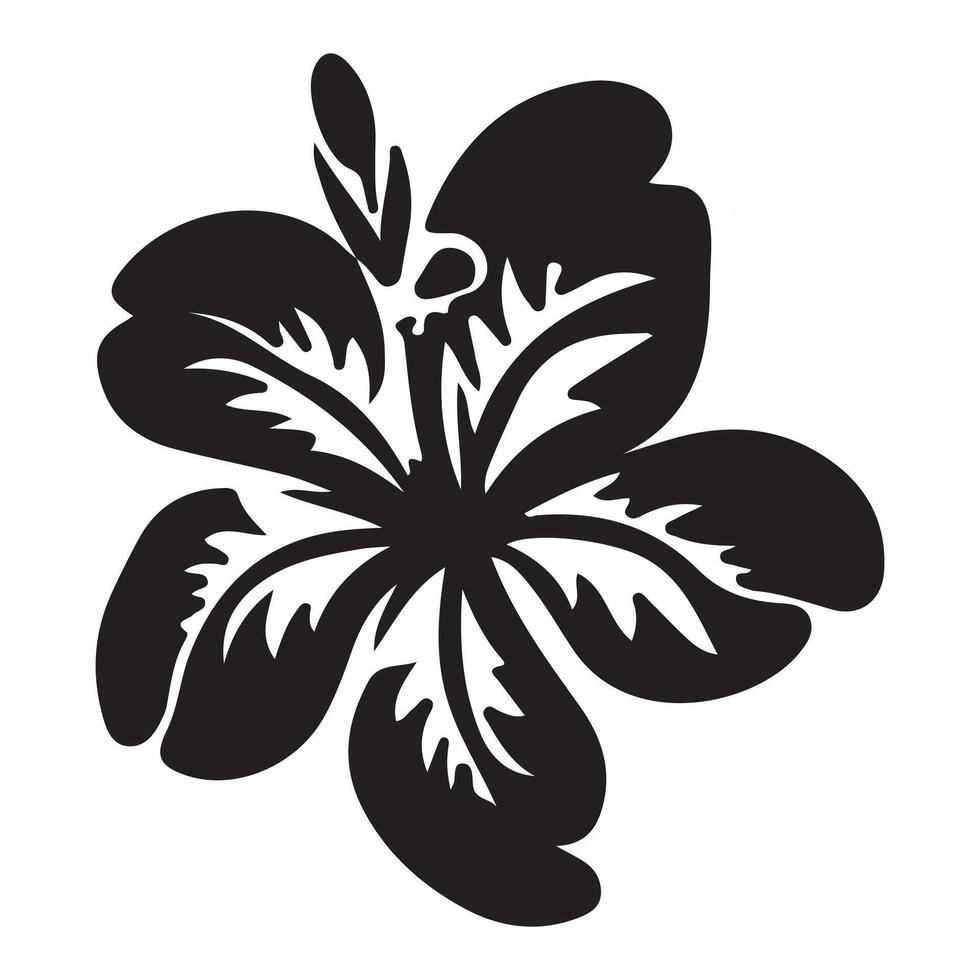 Black and white floral illustration with isolated flower design and natural decorative elements vector