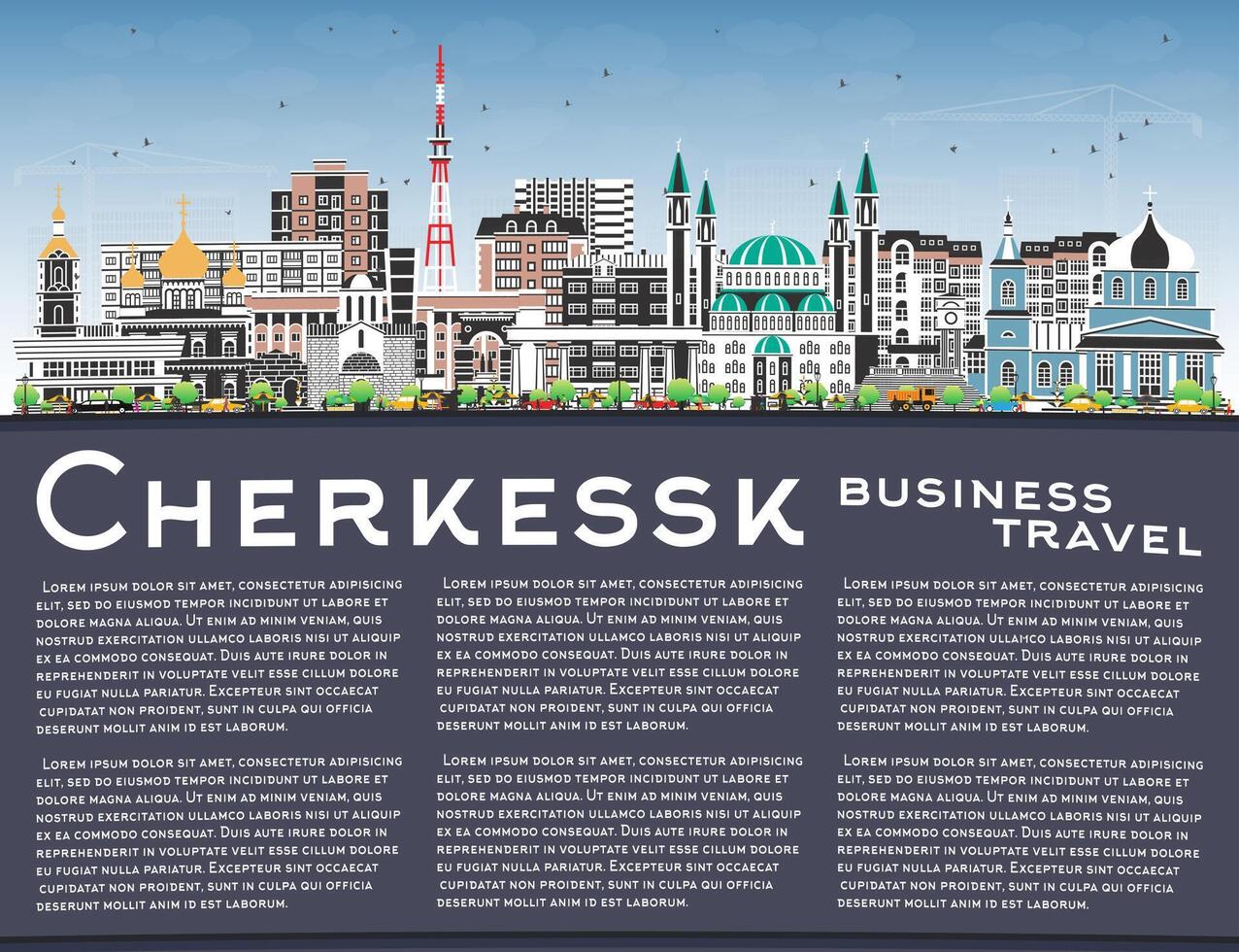 City skyline of Cherkessk, Russia vector
