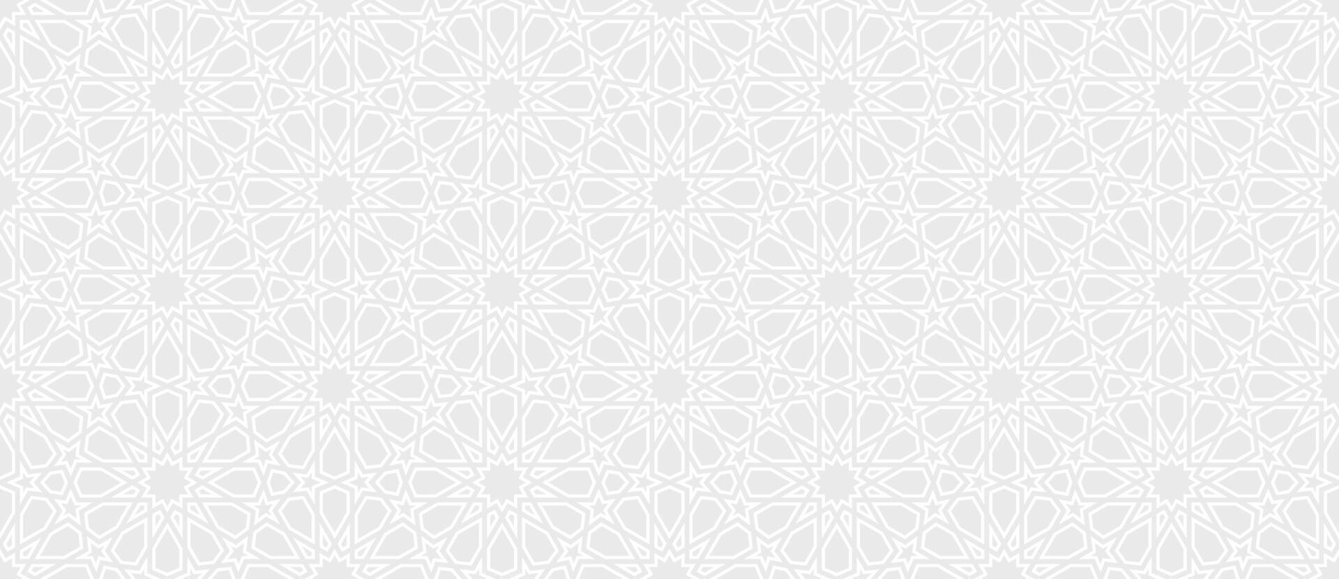 White and Gray Islamic Middle East Seamless Pattern vector