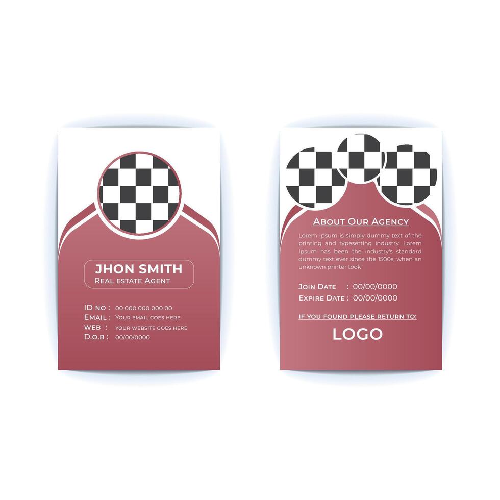 Modern ID card design for real estate agency vector
